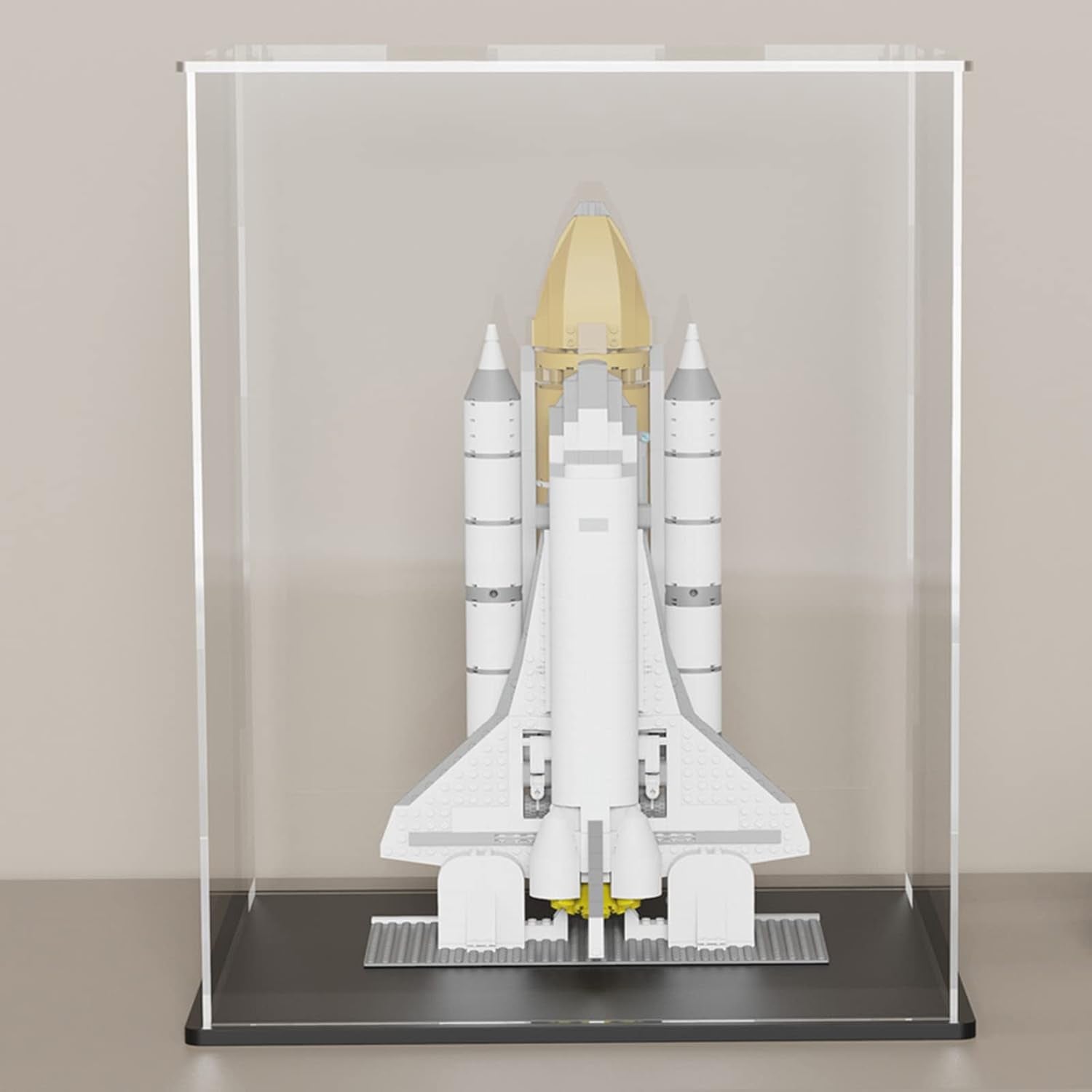 Acrylic Display Case, 8X8X8 Inch Cube, Clear Acrylic Box with Matte Black Base and Lid for Collectibles and Figures